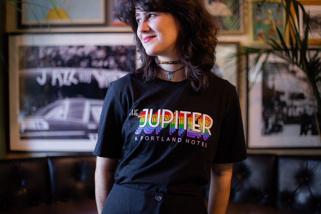 Black Jupiter Hotel Rainbow Shirt